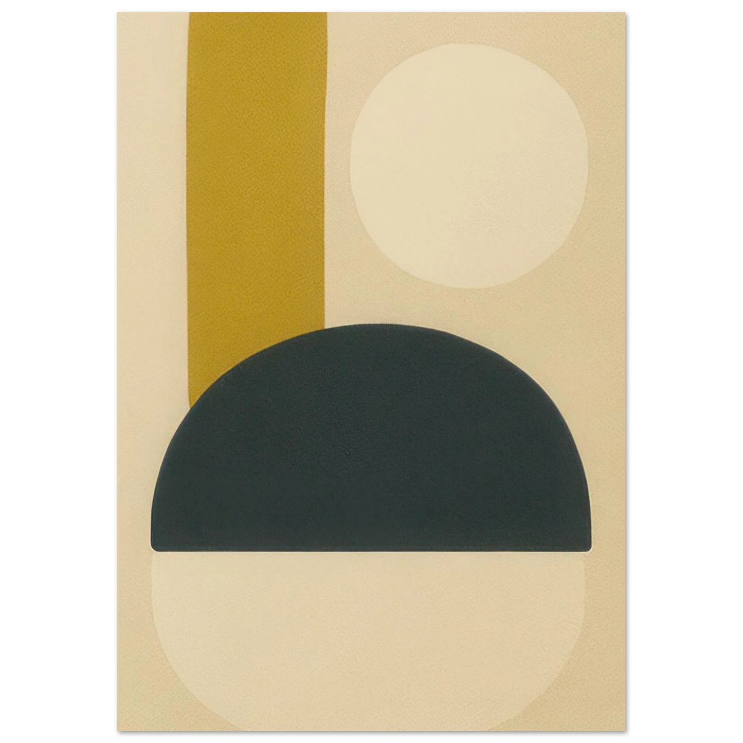Minimalist Abstrakt Konsttryck: Geometrisk Zen i Gul, Svart, Beige – Välj bland Olika Storlekar