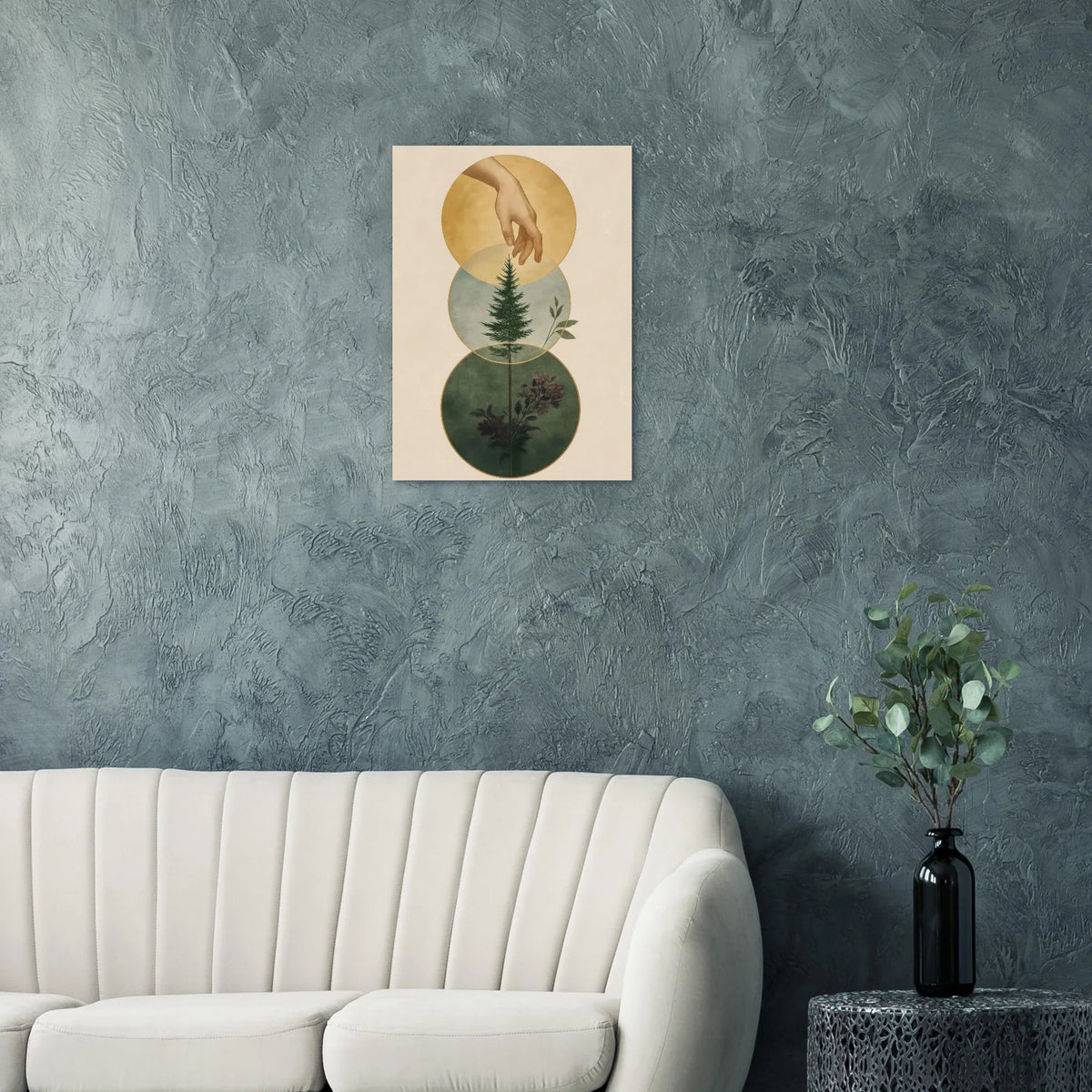 Divine Nature's Touch Art Print – Earthy & Mystical Botanical Wall Decor in Various Sizes