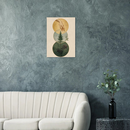 Divine Nature's Touch Art Print – Earthy & Mystical Botanical Wall Decor in Various Sizes