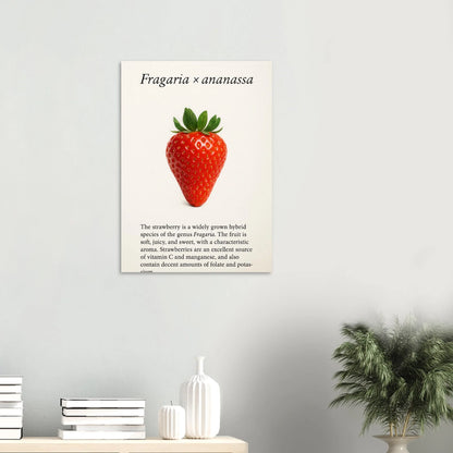 Frukter: Strawberry Botanical Print Poster – Vibrant Fruit Art for Your Home, Available in Multiple Sizes