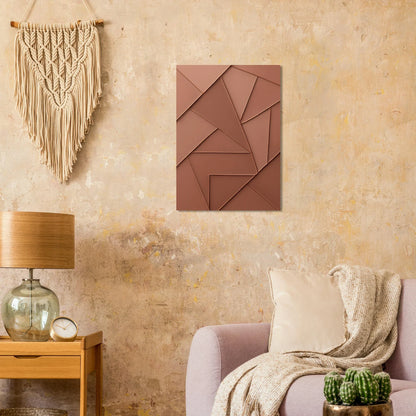 Minimalistisk Abstrakt Konsttryck – Koppartoner & Geometriska Former för Modern Inredning
