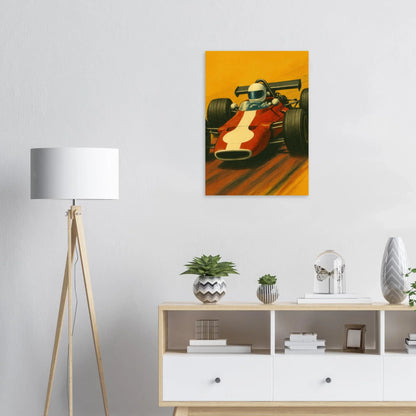 Retro Racing Legender: Vintage Formel 1 Bil Affisch – Fånga Fartens Nostalgi med Vårt Halvblanka Konsttryck