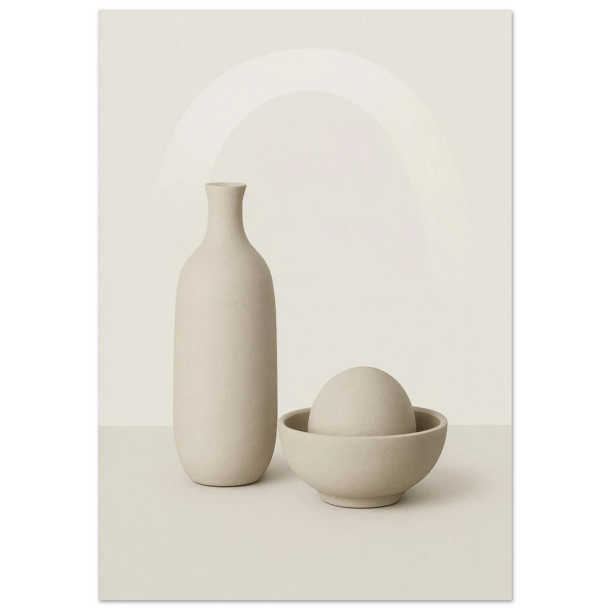 Minimalist Ceramic Forms Poster - Subtle Earth Tones | Modern Aesthetic Wall Art in 29 Sizes