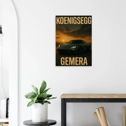 Koenigsegg Gemera Sunset Drive Poster – Premium Automotive Art Print for Car Enthusiasts