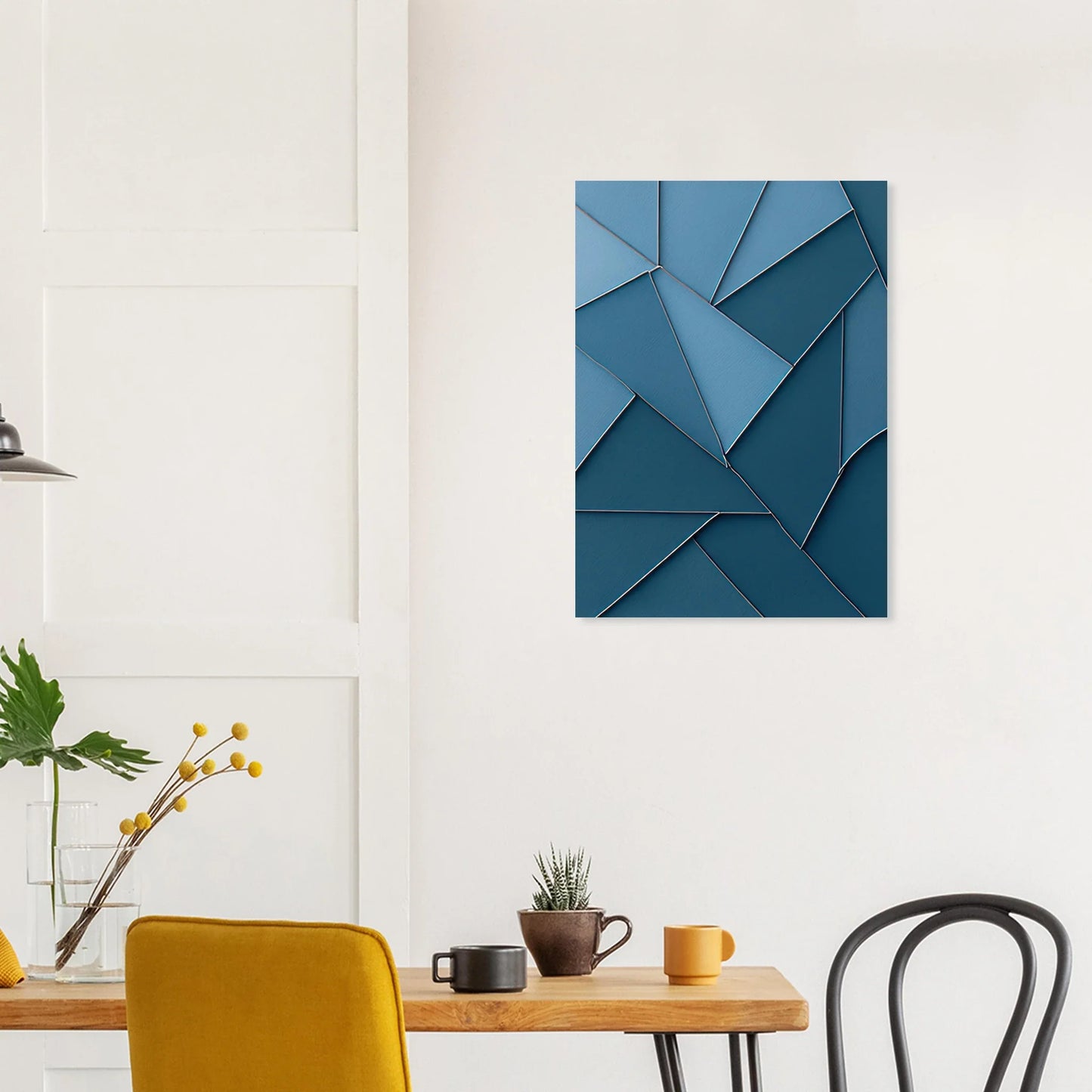 Minimalist Blue Geometric Abstract Art Print – Modern Wall Decor in Various Sizes
