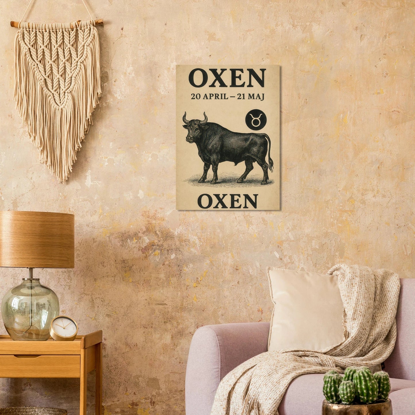 Taurus Zodiac Sign Art Print | Vintage Horoscope Poster for April-May Birthdays