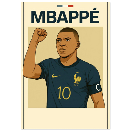 Mbappe 'Captain's Call' Football Legend Poster – Premium Art Print for Sports Fans