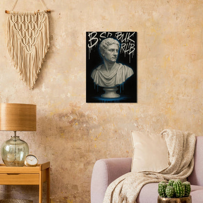 Neon Drip Roman Bust Poster – Classic Art with a Modern Edge, Available in 29 Sizes