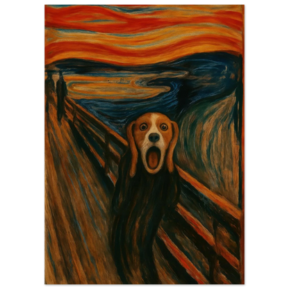 The Bark: Edvard Munch Inspired Beagle Art Print – Unleash Your Inner Art Lover
