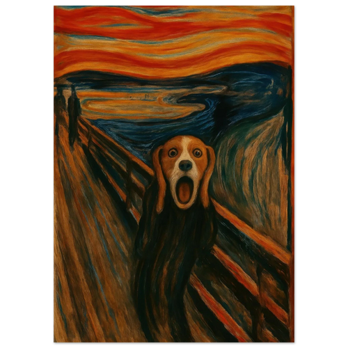 The Bark: Edvard Munch Inspired Beagle Art Print – Unleash Your Inner Art Lover