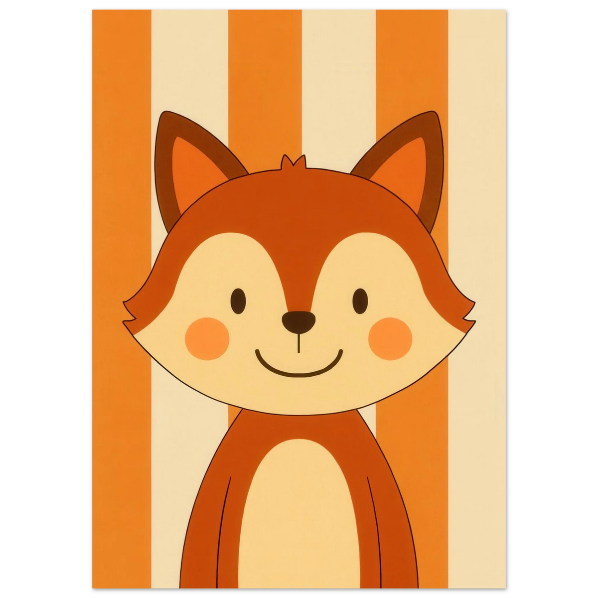 Foxy Friend Art Print – Playful Forest Charm for Your Little One's Room
