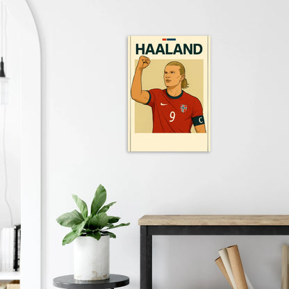 Fotbollshjälte Haaland Konsttryck - Modern Sportikon Poster i Flera Storlekar