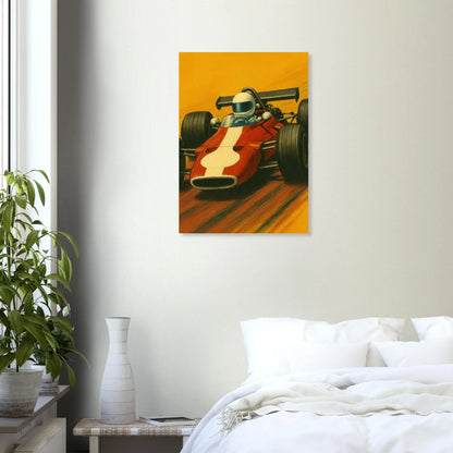 Retro Racing Legender: Vintage Formel 1 Bil Affisch – Fånga Fartens Nostalgi med Vårt Halvblanka Konsttryck