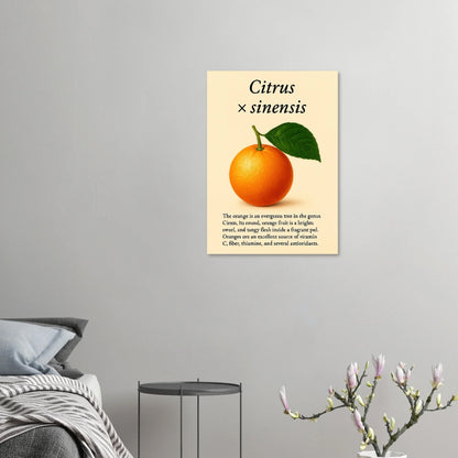 Frukter Citrus Sinensis Botanisk Poster - Vibrant Orange Art Print för ditt hem