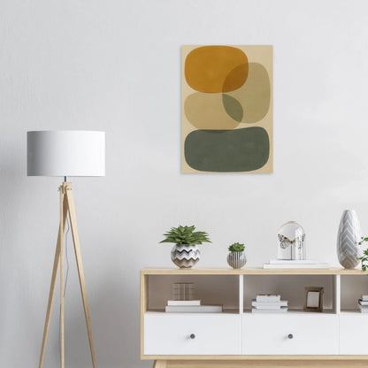 Minimalistiska Organiska Former: Abstrakt Väggkonst i Jordnära Toner – Välj Din Perfekta Storlek