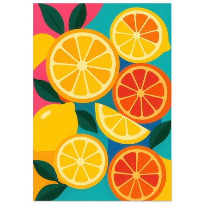 Frukter: Vibrant Citrus Pop Art Print for a Zesty Home Refresh