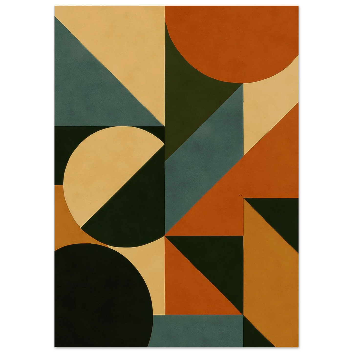 Abstract Geometric Poster - Mid-Century Modern Art Print in Earthy Tones