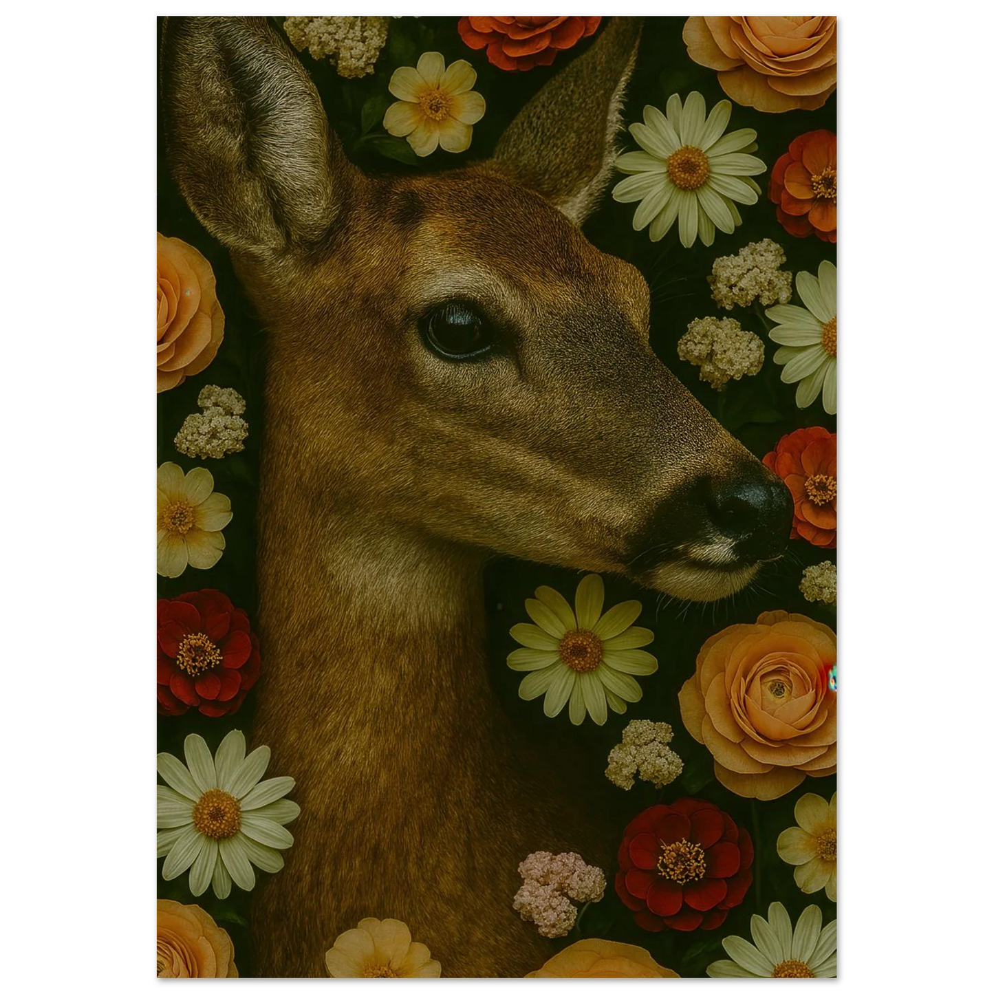 Djur: Blomsterprakt – Naturnära Vägghängd Konst för Hemmet