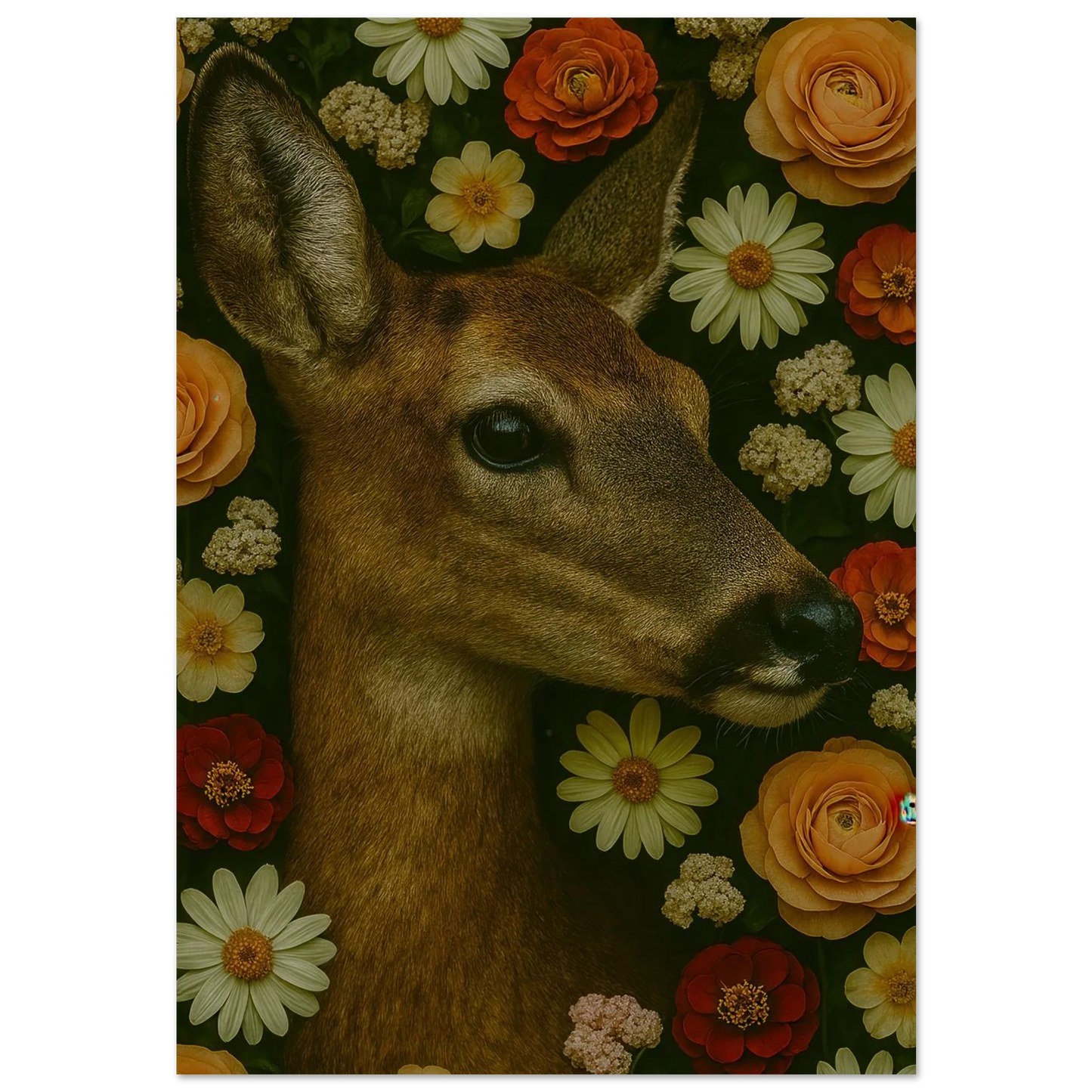 Djur: Blomsterprakt – Naturnära Vägghängd Konst för Hemmet