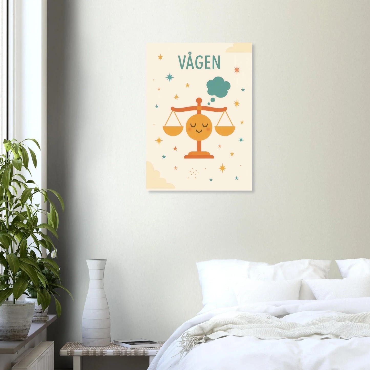 Vågen Zodiac Art Print – Balanserad Design i Mjuk Pastell – Finns i Flera Storlekar