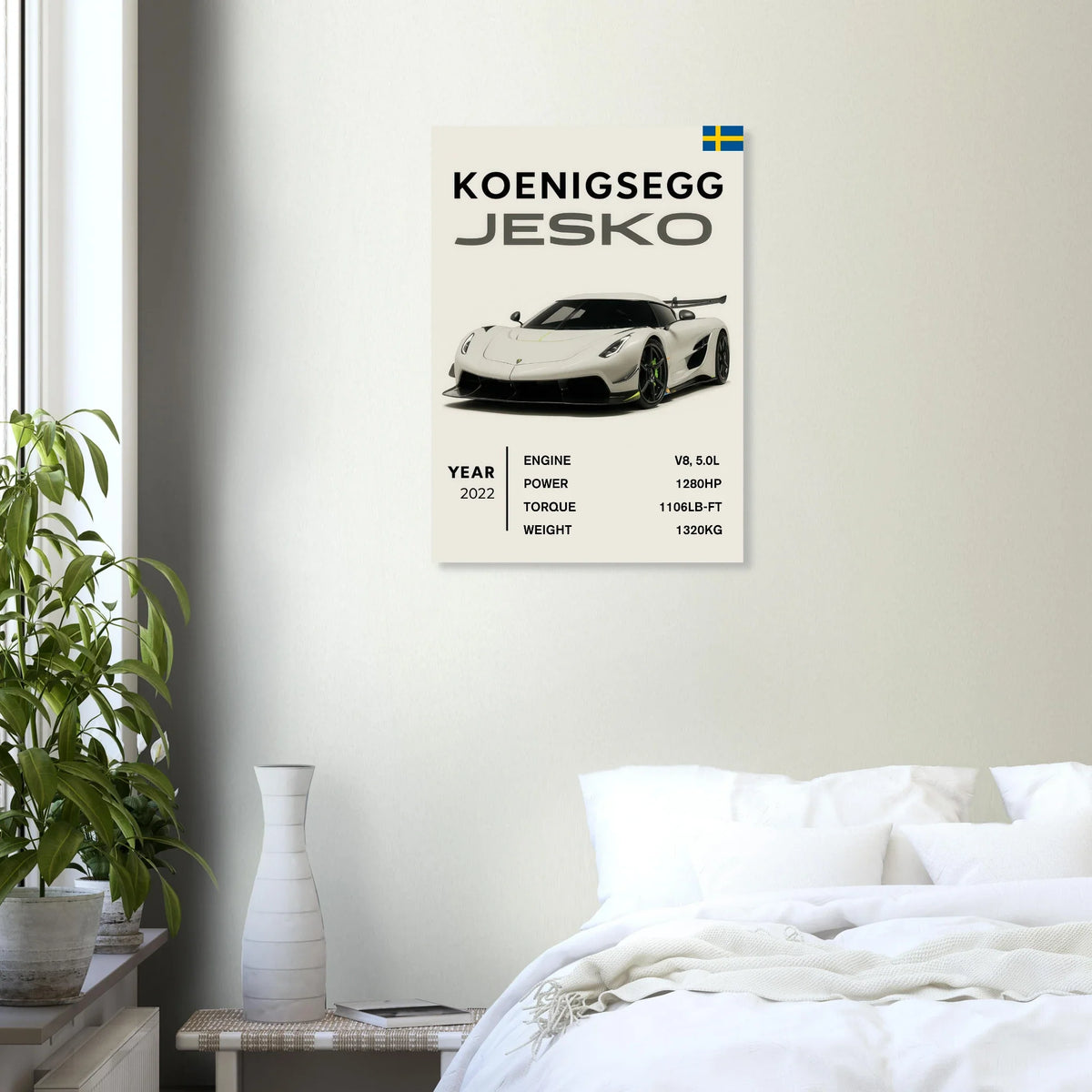 Koenigsegg Jesko Art Print – Svensk Bil Design Affisch för Motorsport Entusiaster