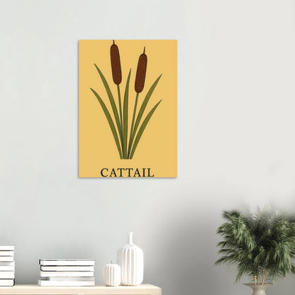 Frukter - Elegant Cattail Botanical Print on Premium Semi-Gloss Paper