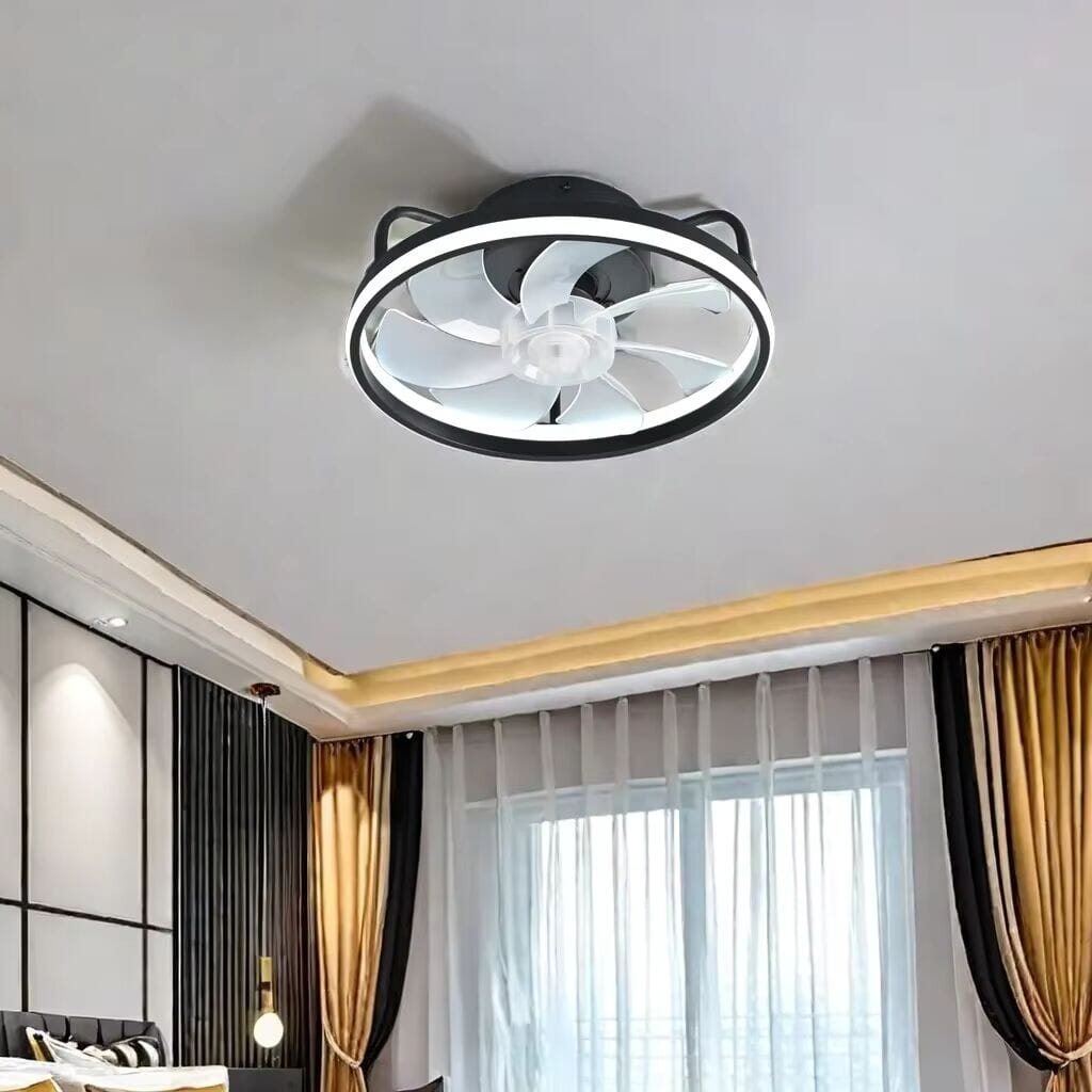 55W Takfläkt med LED-Belysning – Modern Design för Hem och Sovrum