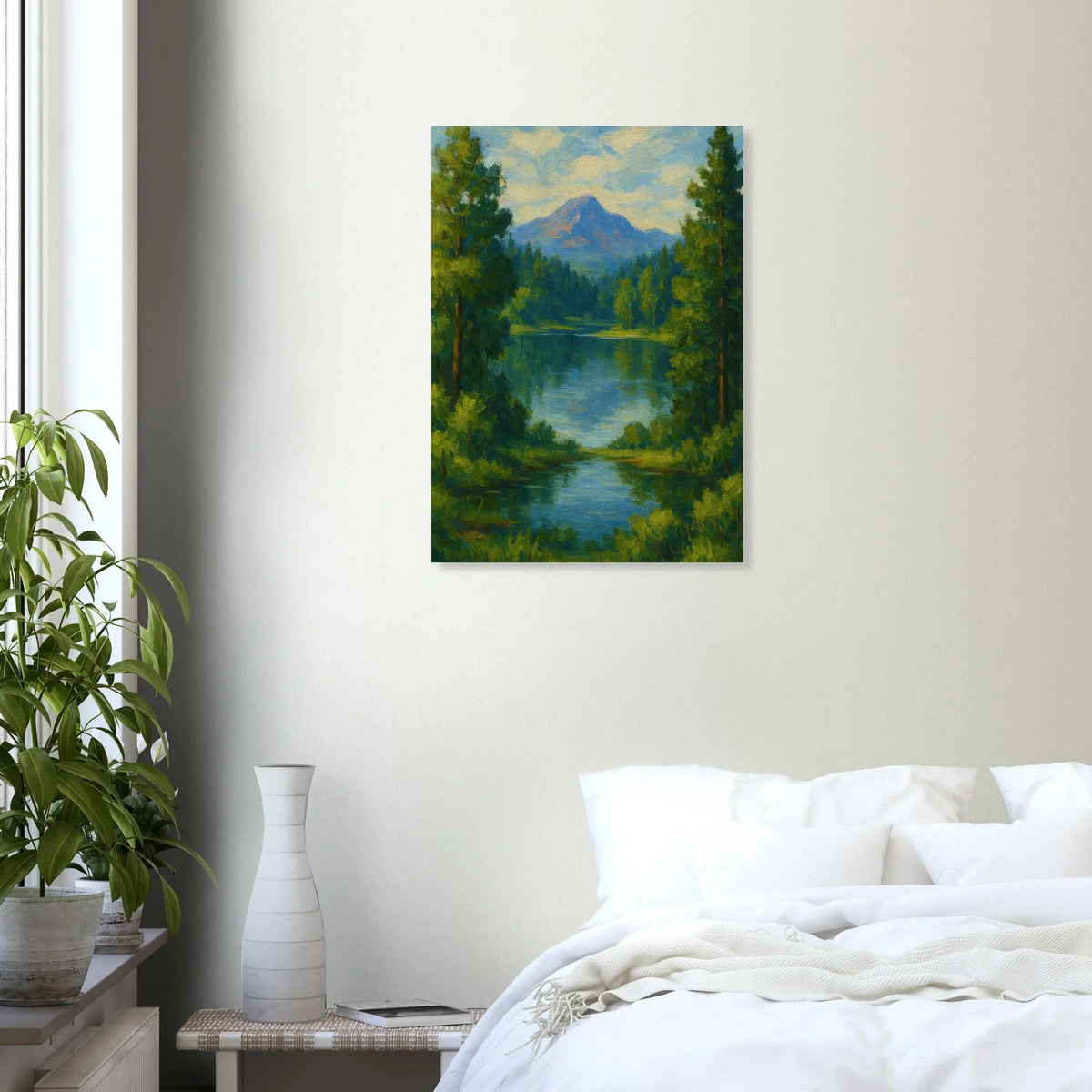 Skogsglänta Poster – Konstverk med Sjö och Skog i Premium Kvalitet