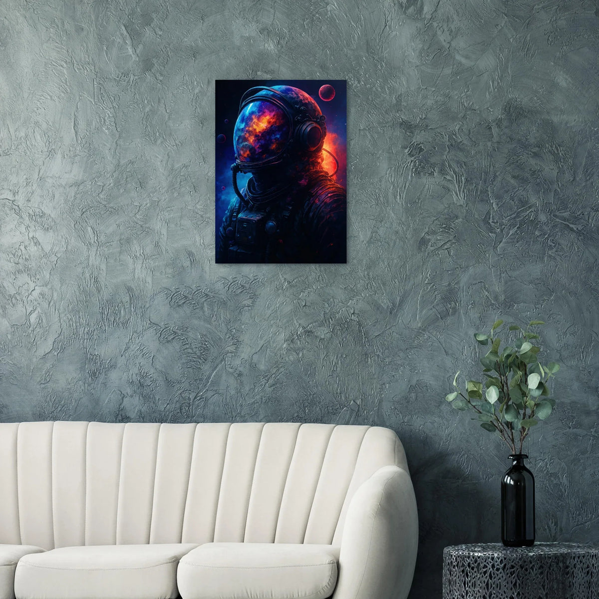 Astronaut Reflection Poster – Cosmic Art Print with Galaxy View