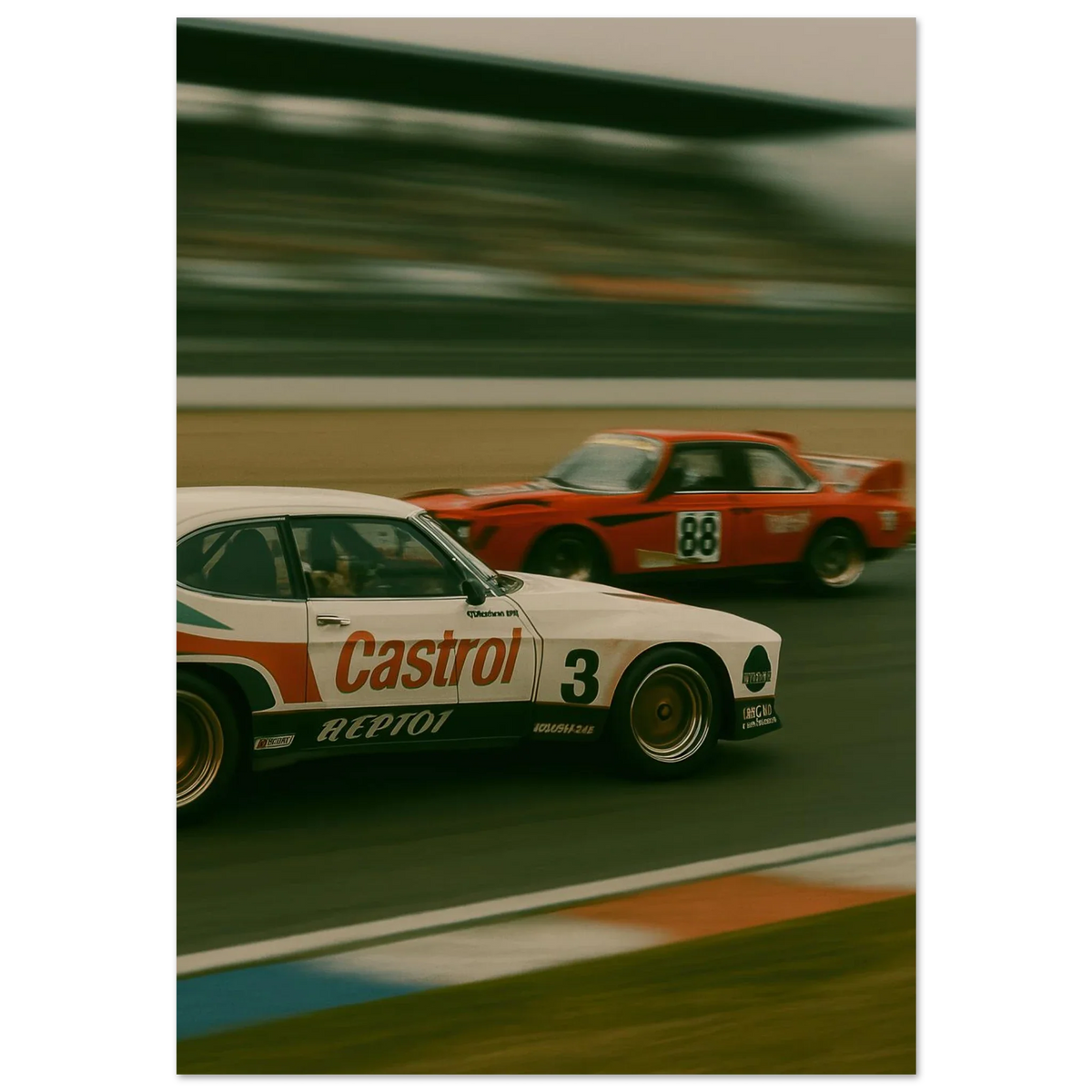 Bilar: Classic Race Car Art Print – Adrenaline-Fueled Elegance for Your Wall