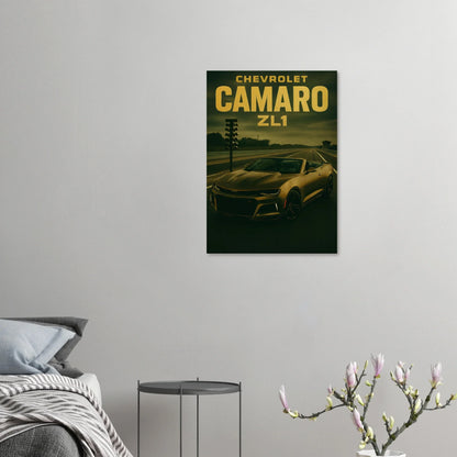 Chevrolet Camaro ZL1 Golden Hour Drive Poster – Iconic Muscle Car Wall Art