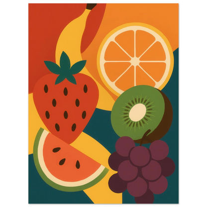 Frukter - Vibrant Abstract Fruit Art Print: Elevate Your Space with a Burst of Color & Modern Charm