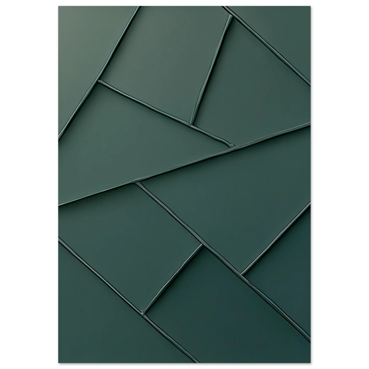 Minimalist Forest Green Geometric Art Print – Abstrakt Design for Modern Spaces