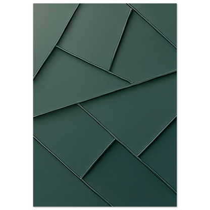 Minimalist Forest Green Geometric Art Print – Abstrakt Design for Modern Spaces