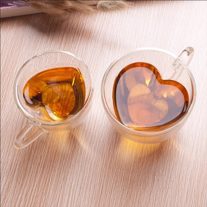 Double-Wall Heart Glass Cup