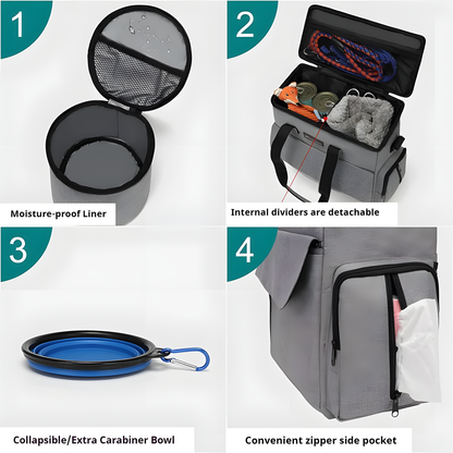 Pet Travel Bag with Bowls