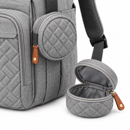 Expandable Diaper Backpack with Fold-Out Mat
