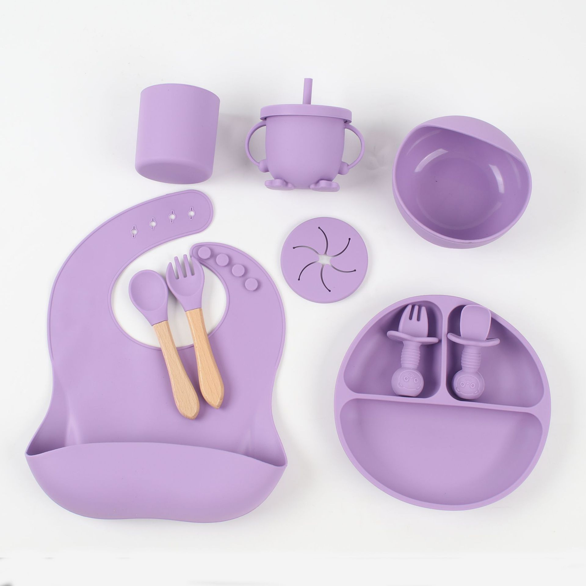 Ten-Piece Silicone Baby Feeding Set