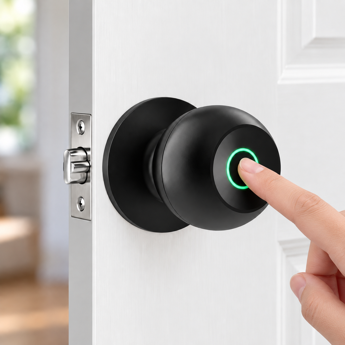Rounded Fingerprint Smart Door Knob