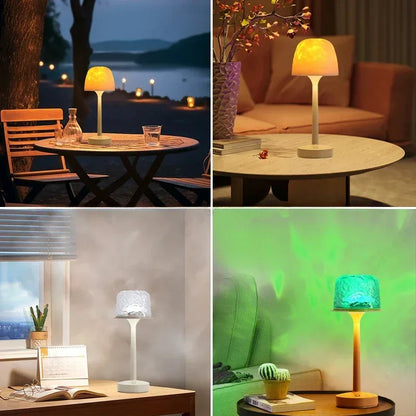 Champignonbordlampe med vandbølgeprojektion