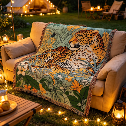 Illustrated Woven Throw Blanket