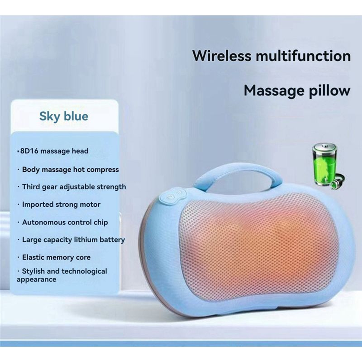 Portable Heated Massage Pillow