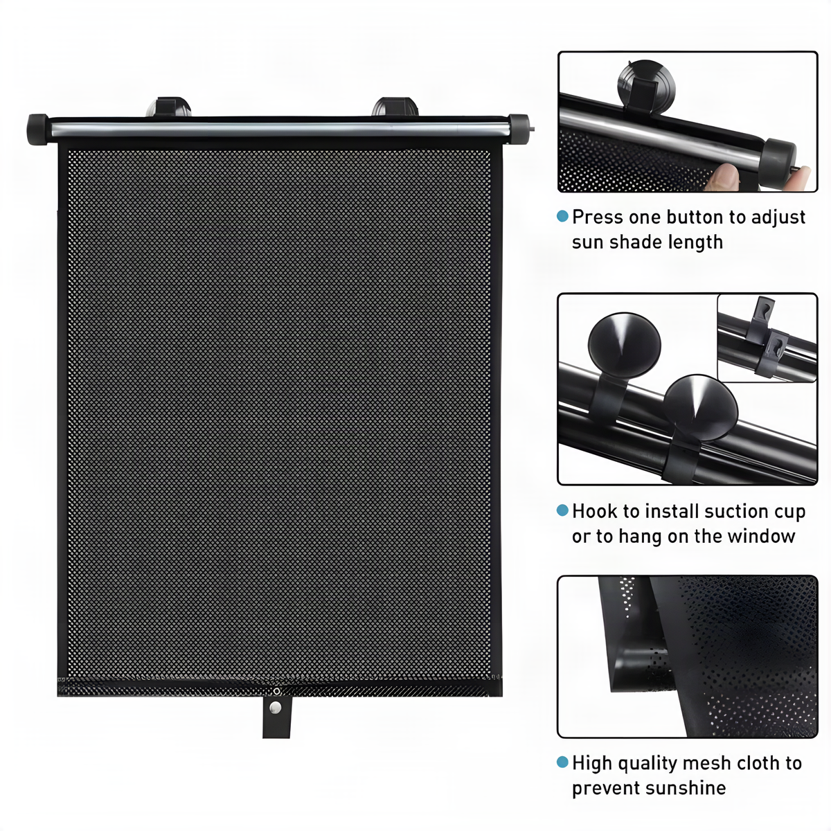 Suction-Cup Roller Window Shade
