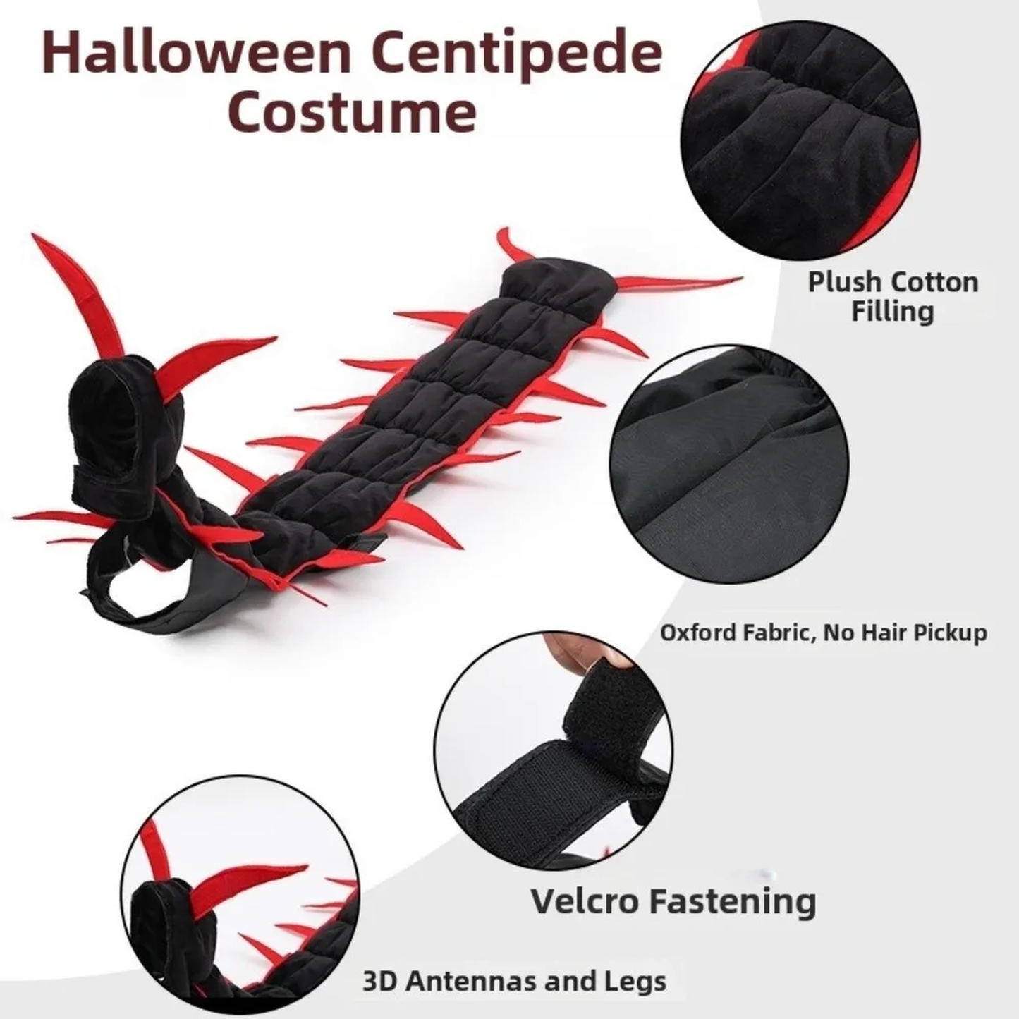 Fluffy Halloween Centipede Cat Costume