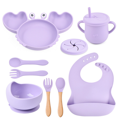 Silicone Crab Baby Feeding Set