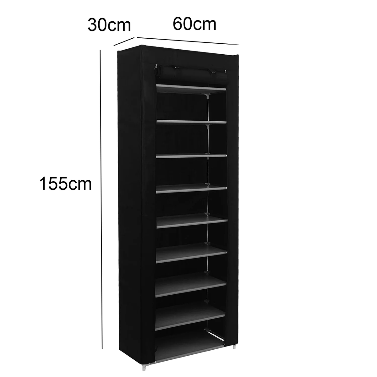 Covered Multi-Tier Shoe Rack