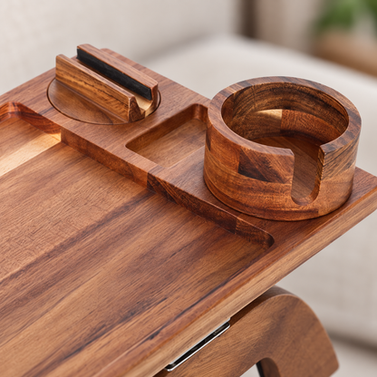 Wooden Sofa-Arm Tray Table