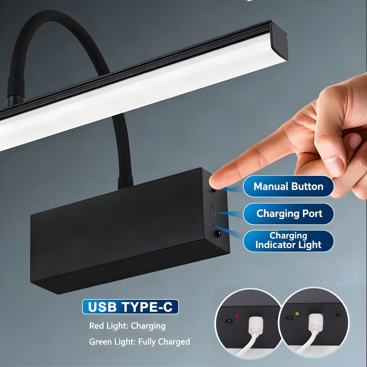 Rechargeable Gooseneck Picture Light