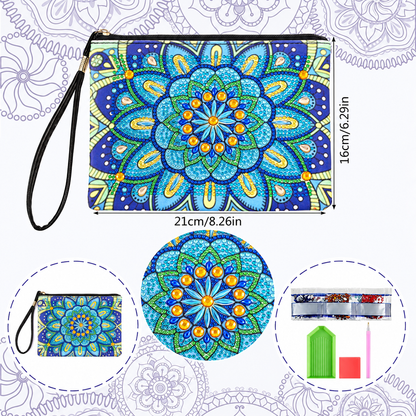 Diamond Painting Floral Makeup Bag