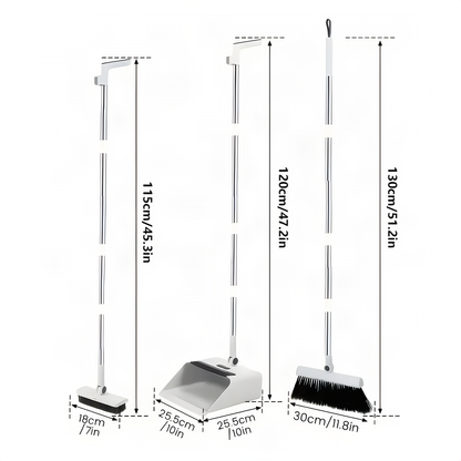 3-in-1 Broom and Dustpan Set
